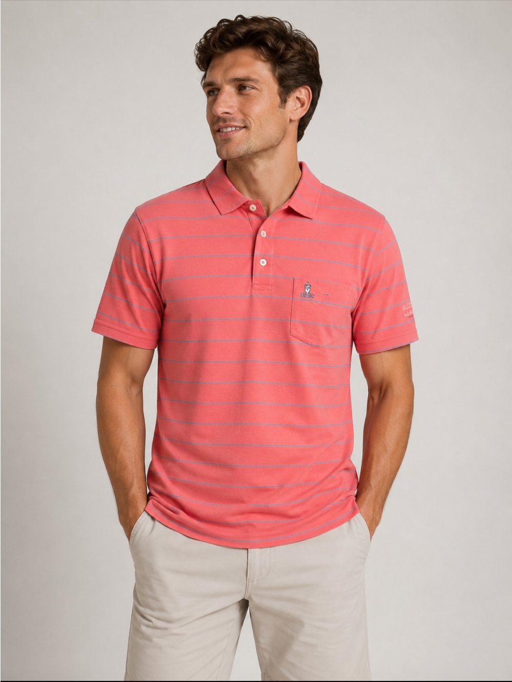 B.Draddy Casual Striped Polo Shirt